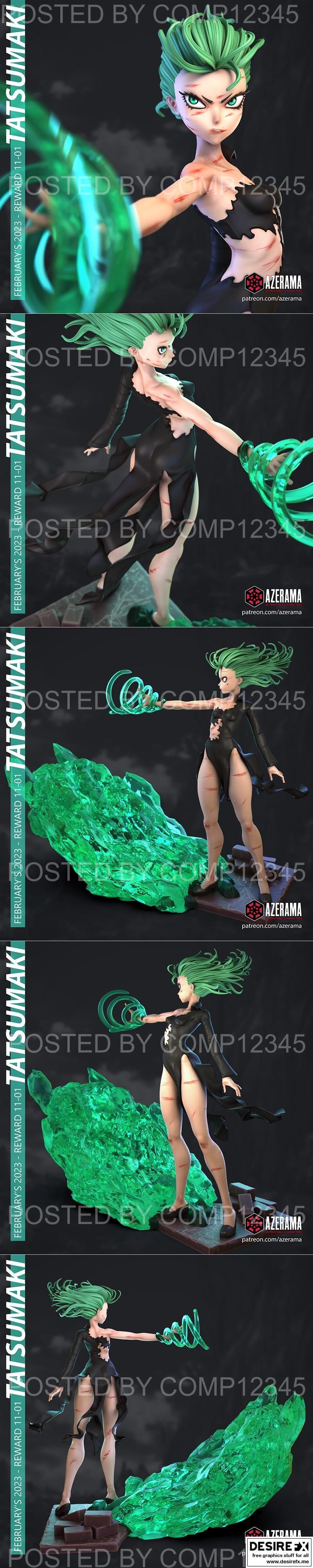 Azerama旗下3D打印模型：Tatsumaki角色立体模型|Azerama – Tatsumaki – 3D Print Model STL
