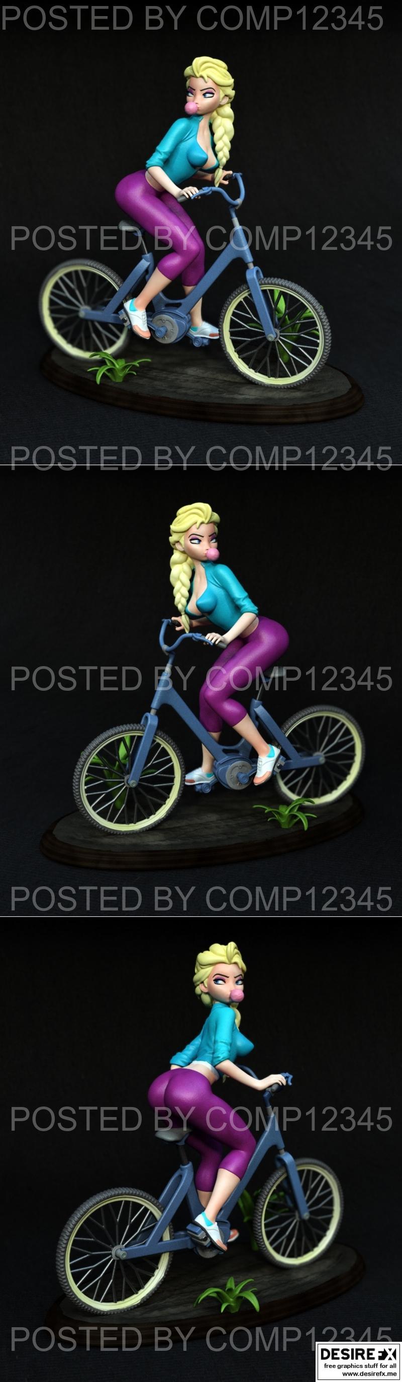 冰雪奇缘 Elsa 自行车 3D打印模型|Princess ice – Elsa Bike – 3D Print Model STL