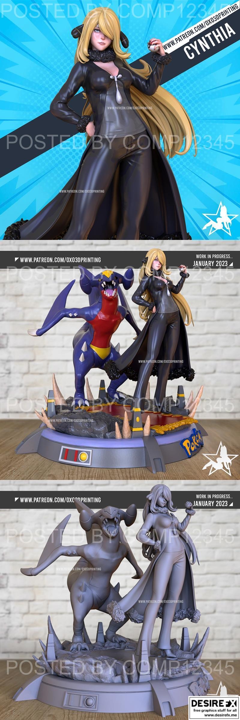 OXO3D - 帕克梦兽3D打印模型|OXO3D – Cynthia – Pokemon – 3D Print Model STL