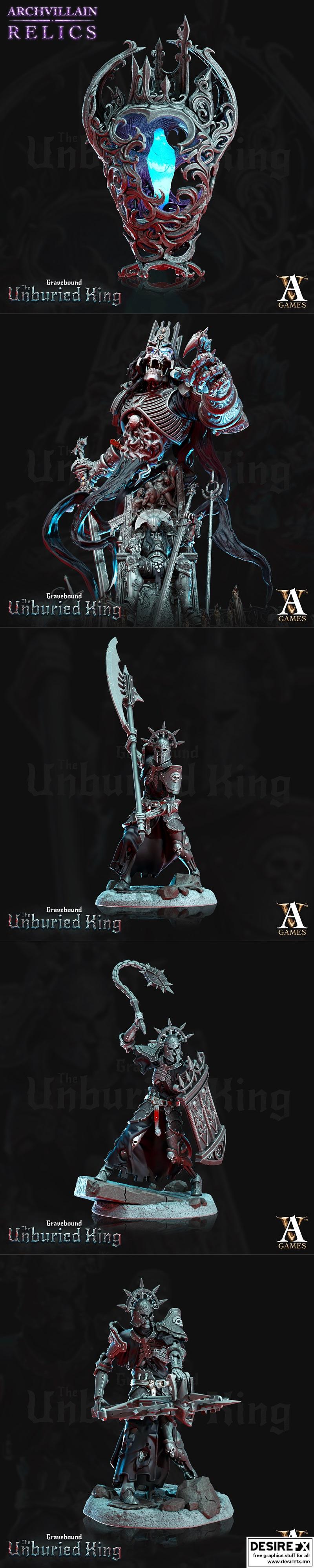 奇幻游戏《gravebound》中的无葬之王3D打印模型|Archvillain Games Fantasy – Gravebound The Unburied King February 2023 – 3D Print Model STL