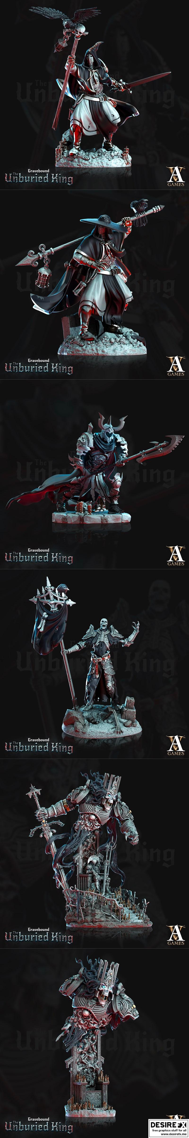 奇幻游戏《gravebound》中的无葬之王3D打印模型|Archvillain Games Fantasy – Gravebound The Unburied King February 2023 – 3D Print Model STL