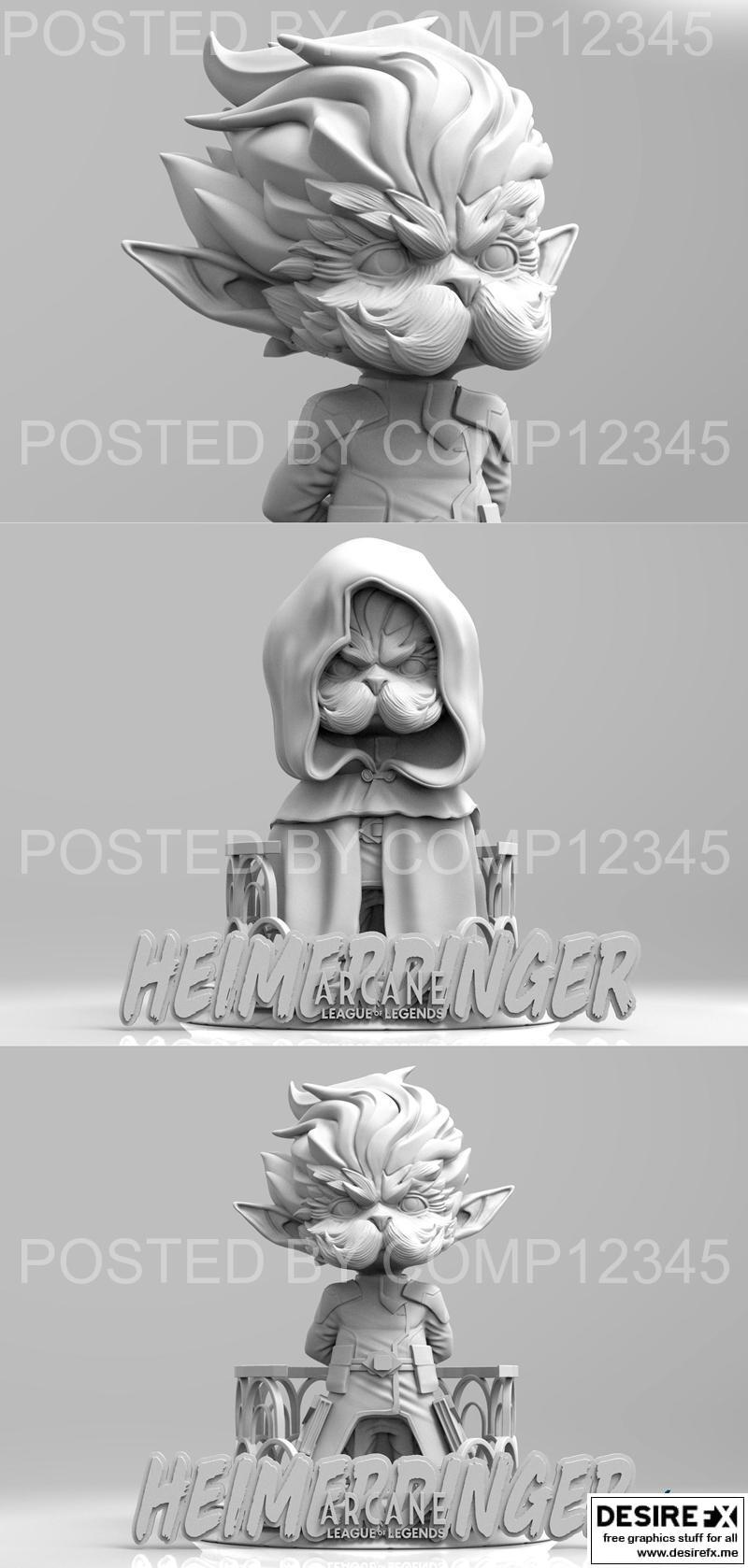 希姆德林格 - 奇异人生 - 3D打印模型|Heimerdinger – Arcane – 3D Print Model STL