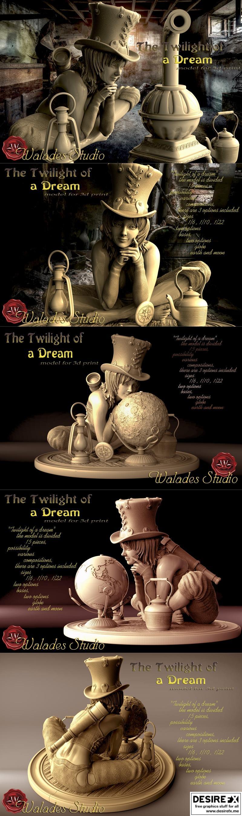 Walades Studio - 夕照之梦 - 3D打印模型|Walades Studio – The Twilight of a Dream – 3D Print Model STL