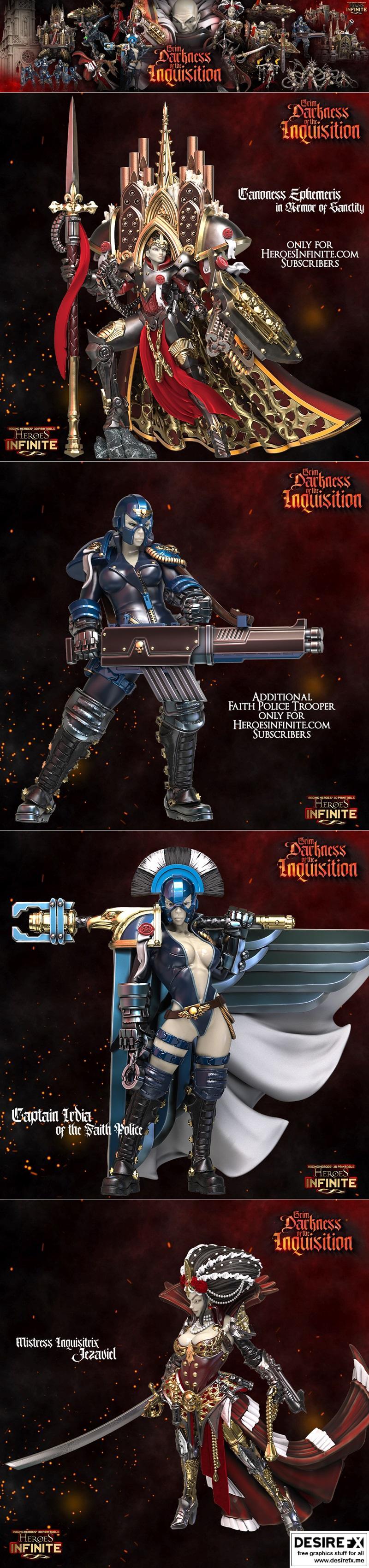 异教徒的黑暗征途——3D打印模型|Heroes Infinite – Grim Darkness of the Inquisition March 2023 – 3D Print Model STL