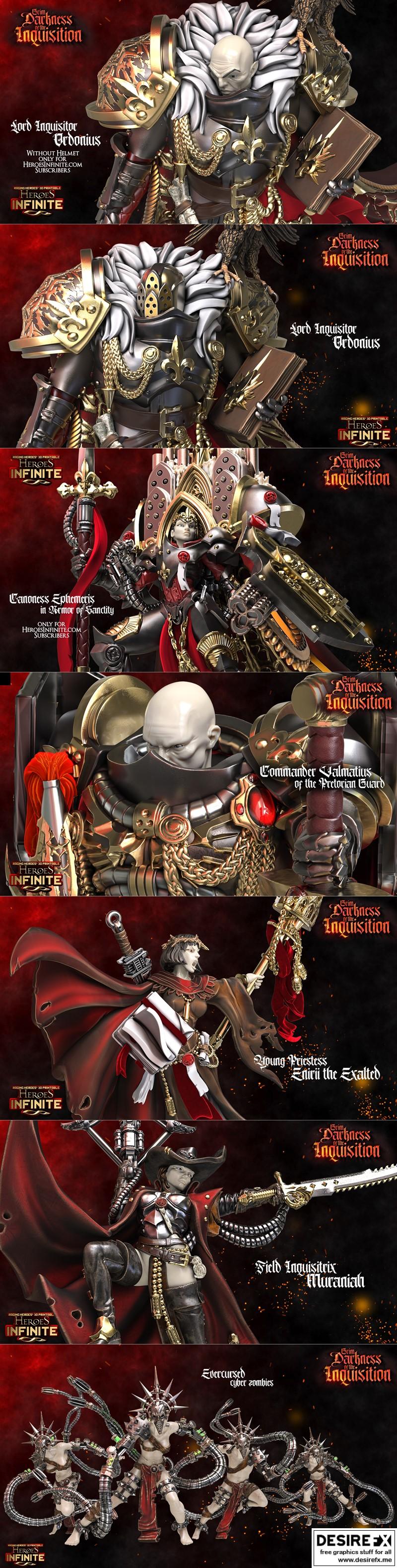 异教徒的黑暗征途——3D打印模型|Heroes Infinite – Grim Darkness of the Inquisition March 2023 – 3D Print Model STL