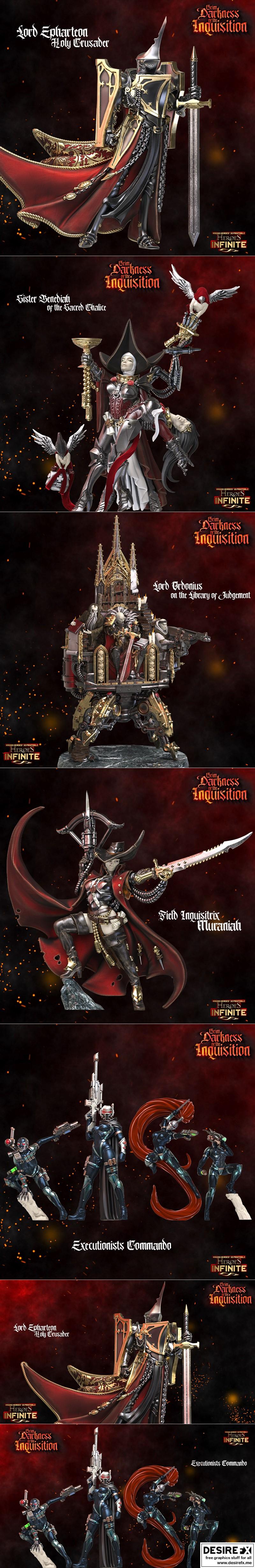 异教徒的黑暗征途——3D打印模型|Heroes Infinite – Grim Darkness of the Inquisition March 2023 – 3D Print Model STL
