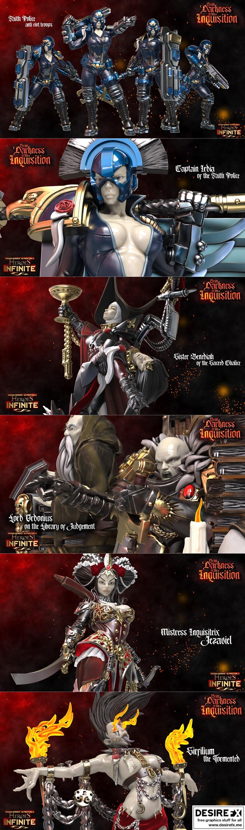 异教徒的黑暗征途——3D打印模型|Heroes Infinite – Grim Darkness of the Inquisition March 2023 – 3D Print Model STL