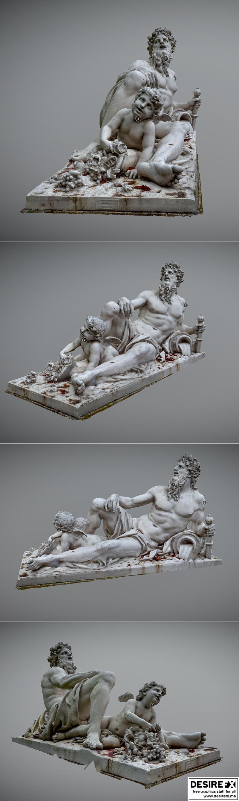 阿尔戈瑞——罗纳河——3D打印模型|Allegory – The Rhone – 3D Print Model STL