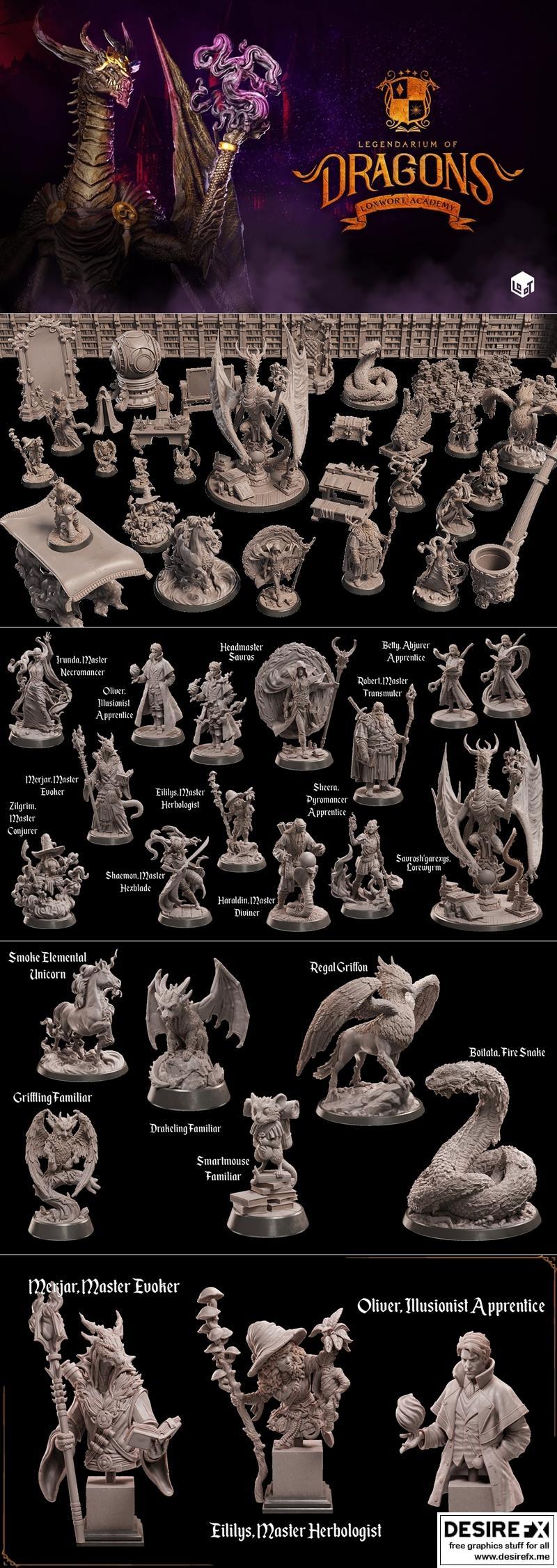 龙语传奇：洛克斯沃德学院3D打印模型|Loot Studios Fantasy – Legendarium of Dragons – Loxwort Academy March 2023 – 3D Print Model STL