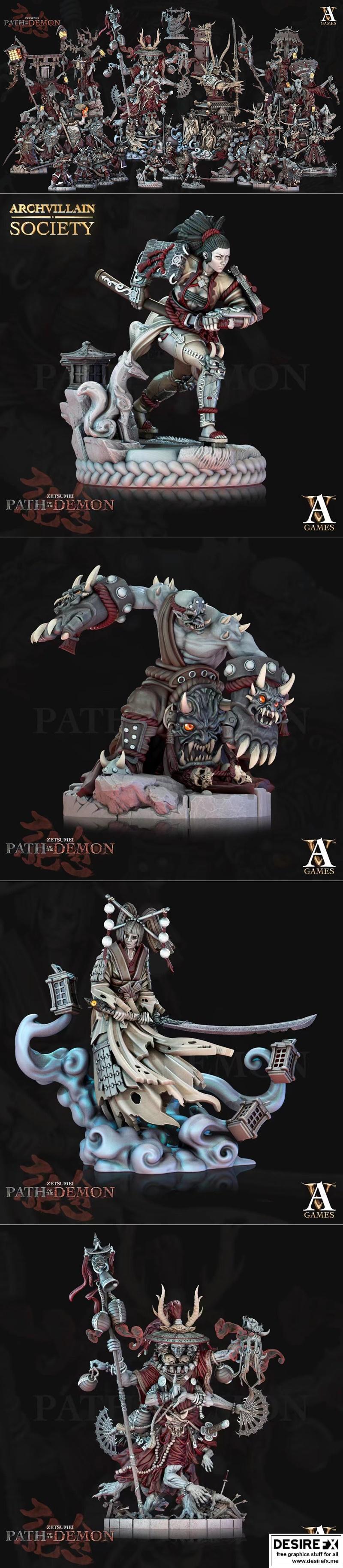 Archvillain Games《zetsumei》恶魔之路 3D打印模型 STL|Archvillain Games – Zetsumei – Path of the Demon March 2023 – 3D Print Model STL