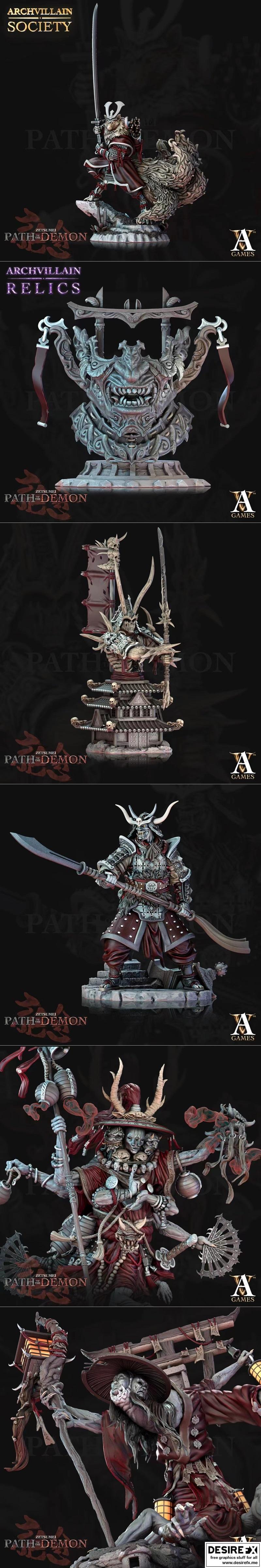 Archvillain Games《zetsumei》恶魔之路 3D打印模型 STL|Archvillain Games – Zetsumei – Path of the Demon March 2023 – 3D Print Model STL