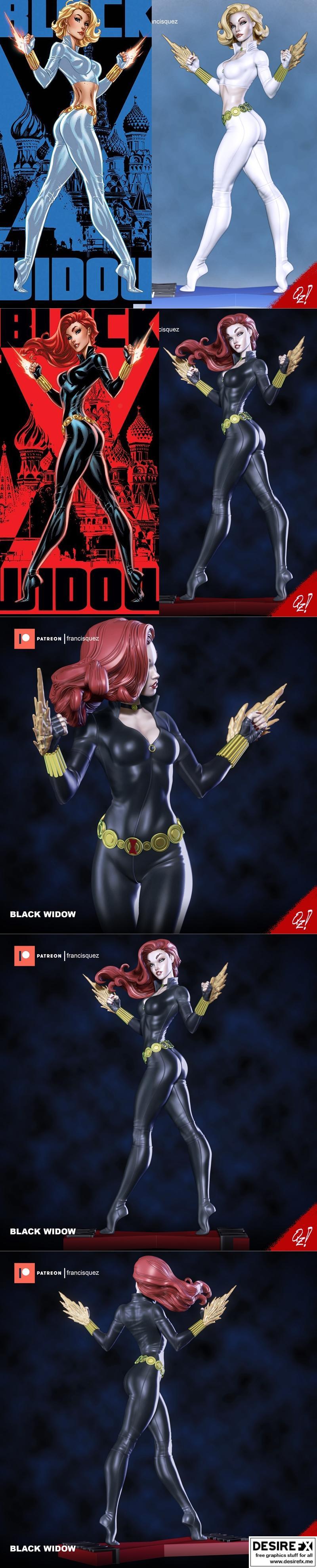 黑寡妇3D打印模型|Black Widow with NSFW version by Francis Quez – 3D Print Model STL