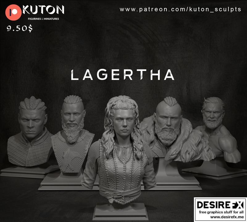 Lagertha 3D打印模型|Lagertha Bust – 3D Print Model STL