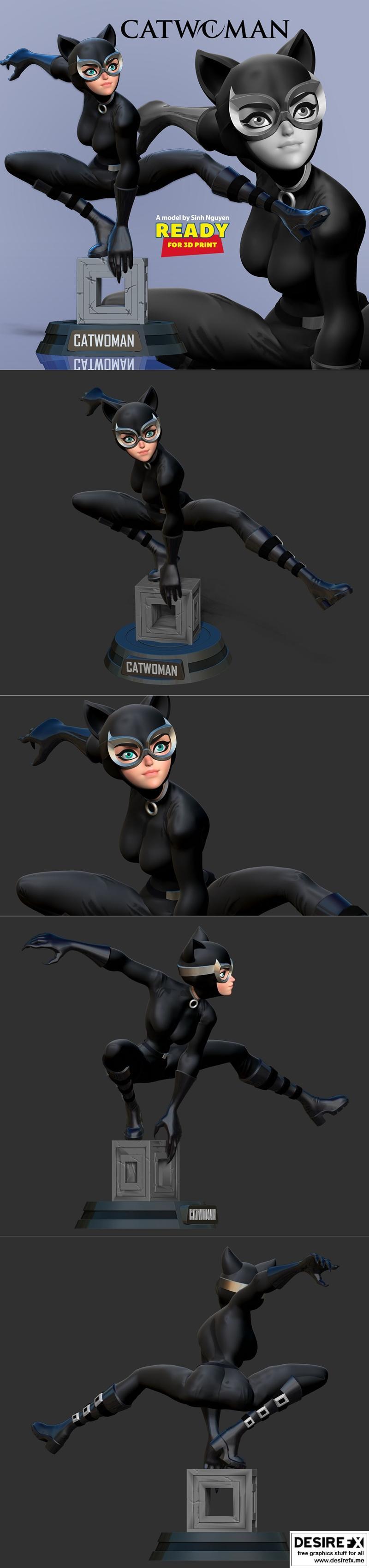 猫女风格化3D打印模型|Catwoman stylized – 3D Print Model STL