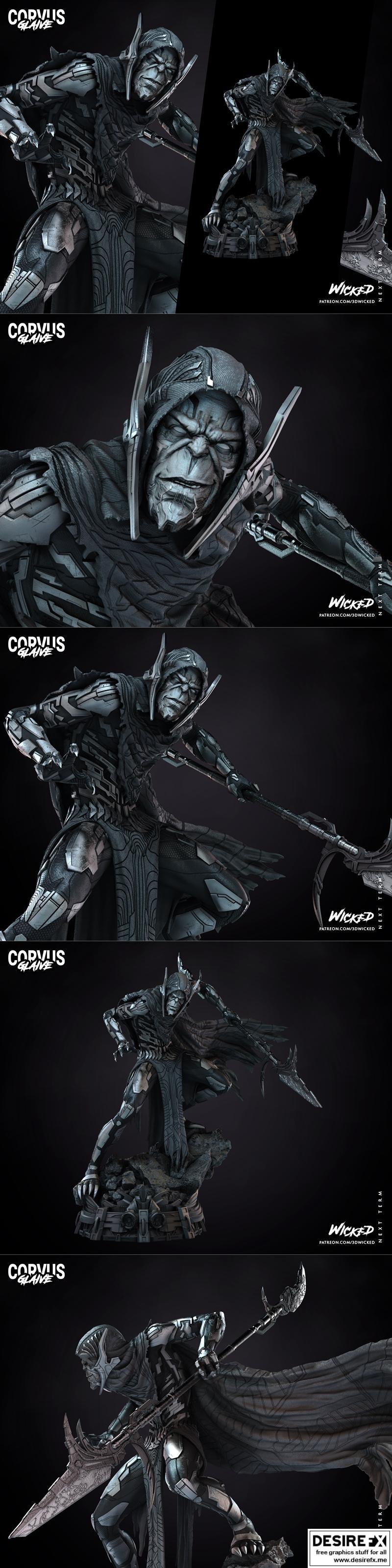 WICKED——Corvus Glaive 3D打印雕塑模型|WICKED – Corvus Glaive Sculpture – 3D Print Model STL