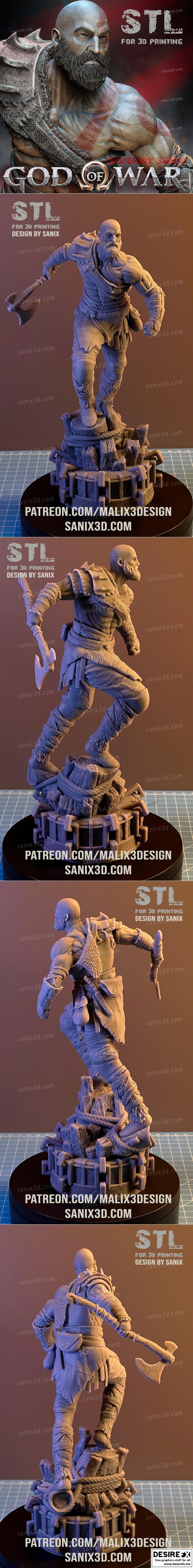 战神克洛诺斯 Sanix 3D打印模型|Kratos God of War – Sanix – 3D Print Model STL