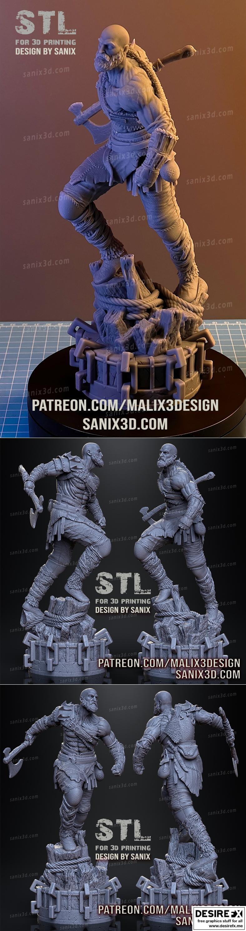 战神克洛诺斯 Sanix 3D打印模型|Kratos God of War – Sanix – 3D Print Model STL