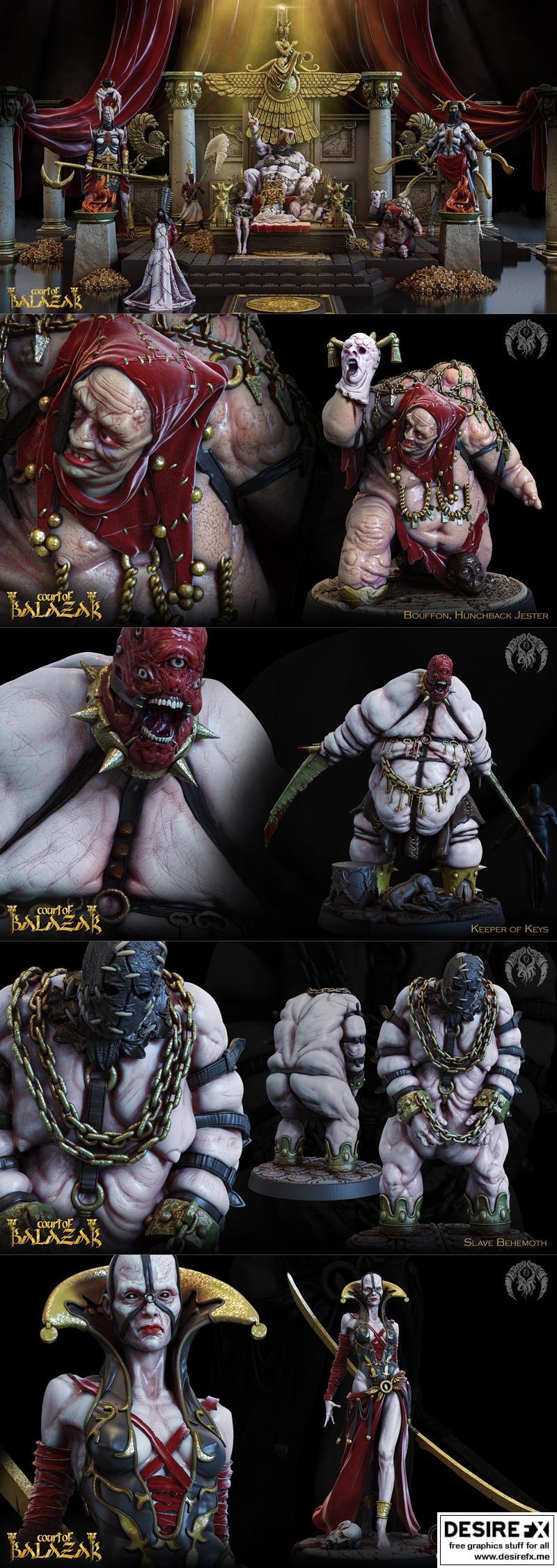 巴拉斯王庭3D打印模型|Bestiarum Miniatures – The Court of Balazar March 2023 – 3D Print Model STL