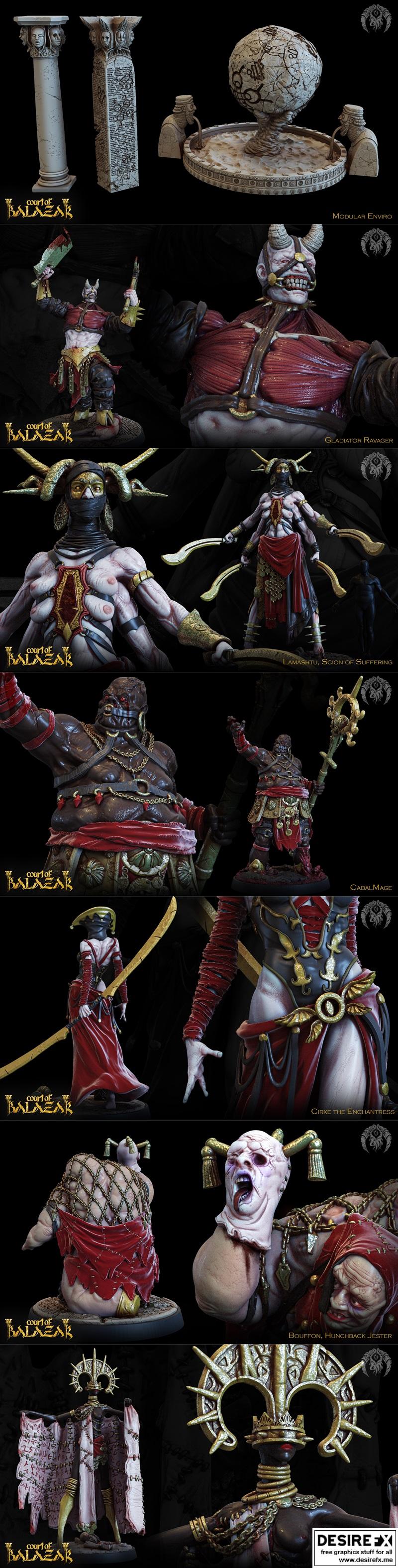 巴拉斯王庭3D打印模型|Bestiarum Miniatures – The Court of Balazar March 2023 – 3D Print Model STL