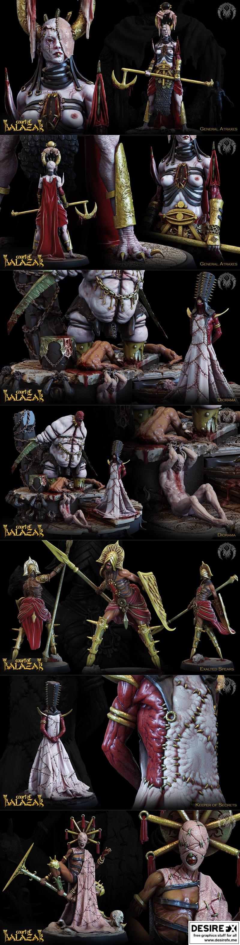 巴拉斯王庭3D打印模型|Bestiarum Miniatures – The Court of Balazar March 2023 – 3D Print Model STL