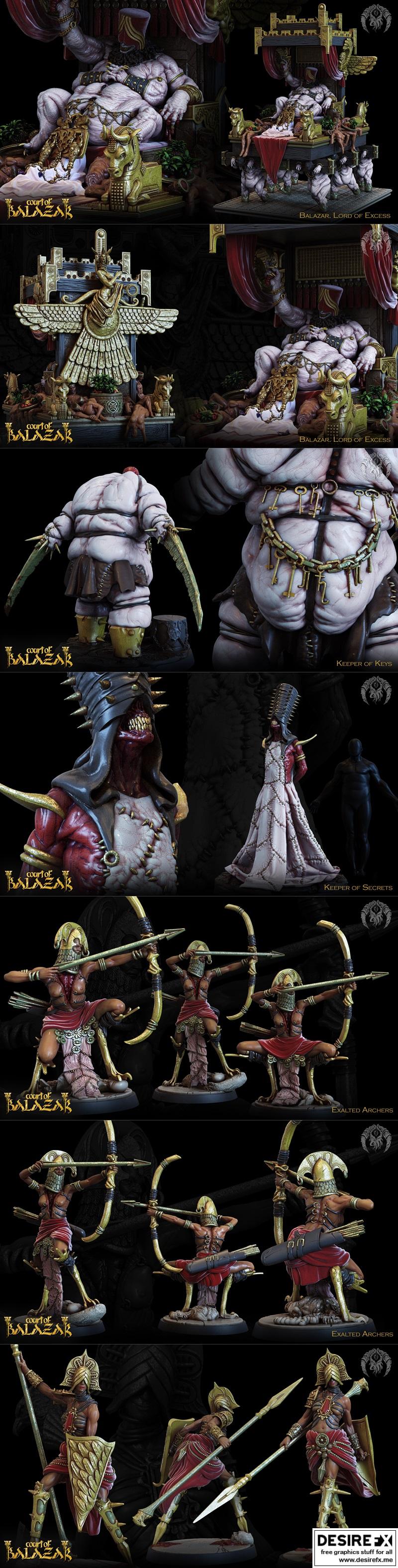 巴拉斯王庭3D打印模型|Bestiarum Miniatures – The Court of Balazar March 2023 – 3D Print Model STL