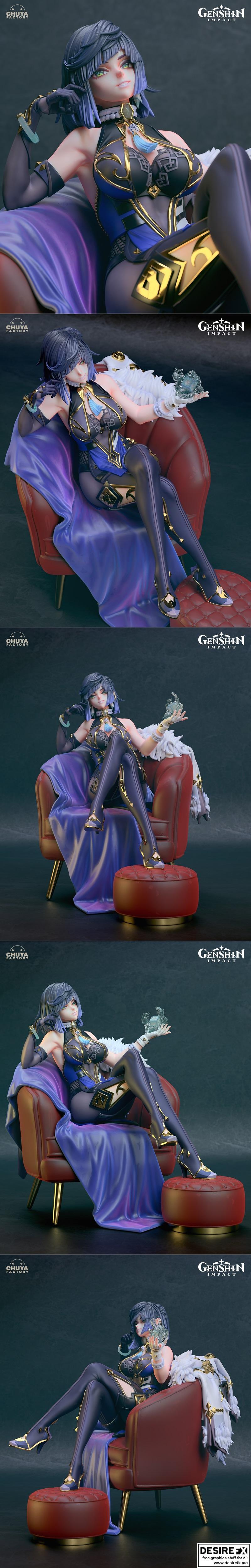 叶兰 - 春夏工坊 - 3D打印模型|Yelan – Chuya Factory – 3D Print Model STL