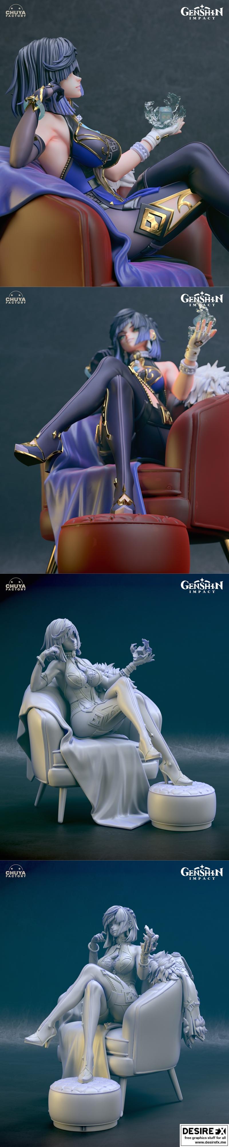 叶兰 - 春夏工坊 - 3D打印模型|Yelan – Chuya Factory – 3D Print Model STL