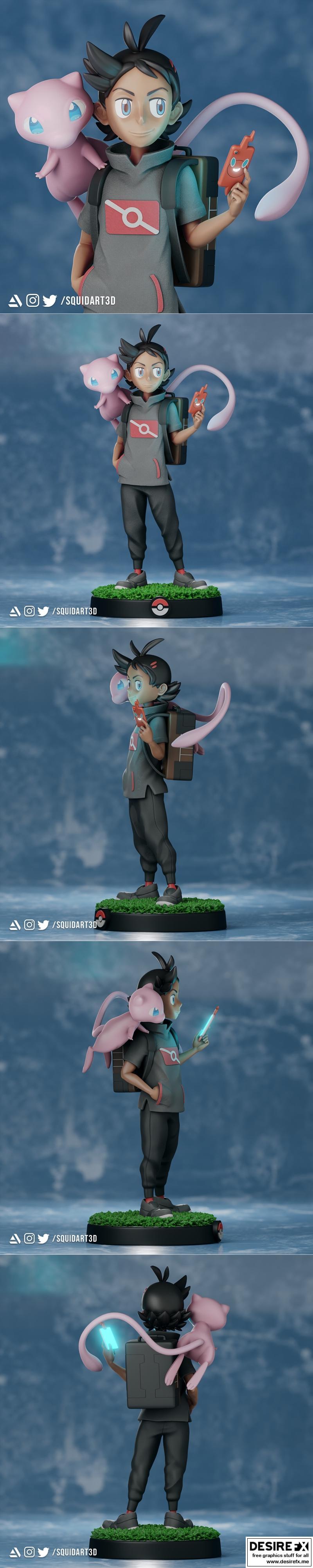 宝可梦 - 皮卡丘 - 3D打印模型|Pokemon – Goh and Mew – 3D Print Model STL