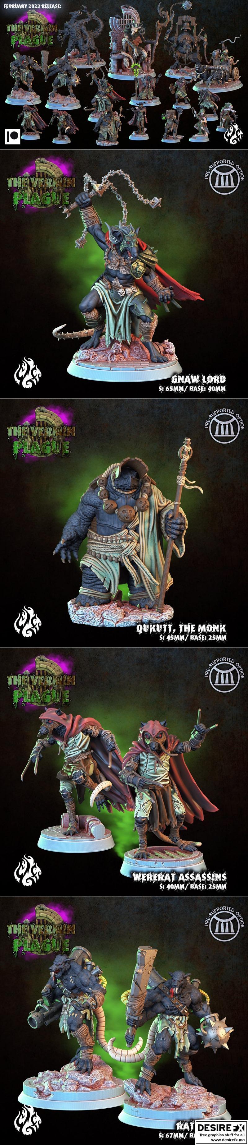 Crippled God Foundry出品《变民瘟疫》3D打印模型|Crippled God Foundry – The Vermin Plague February 2023 – 3D Print Model STL