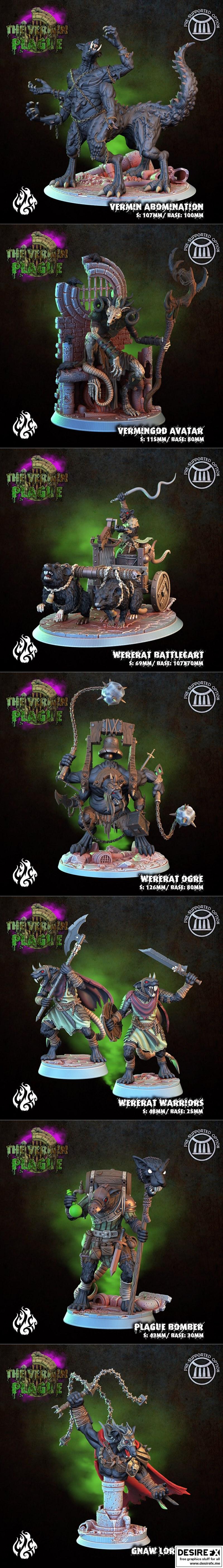 Crippled God Foundry出品《变民瘟疫》3D打印模型|Crippled God Foundry – The Vermin Plague February 2023 – 3D Print Model STL