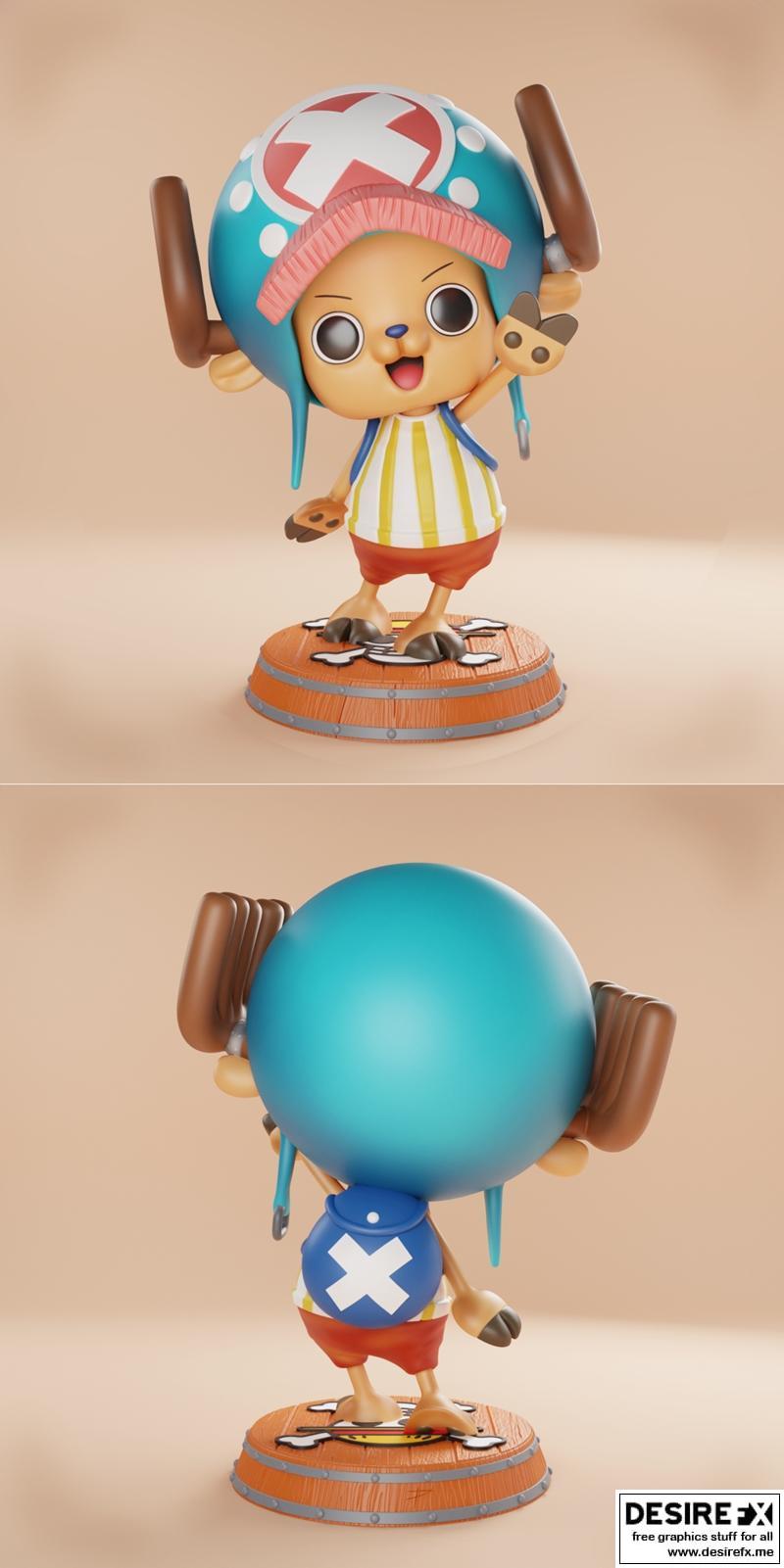 One Piece切鸡模型3D打印文件|Chopper – One Piece presupported – 3D Print Model STL