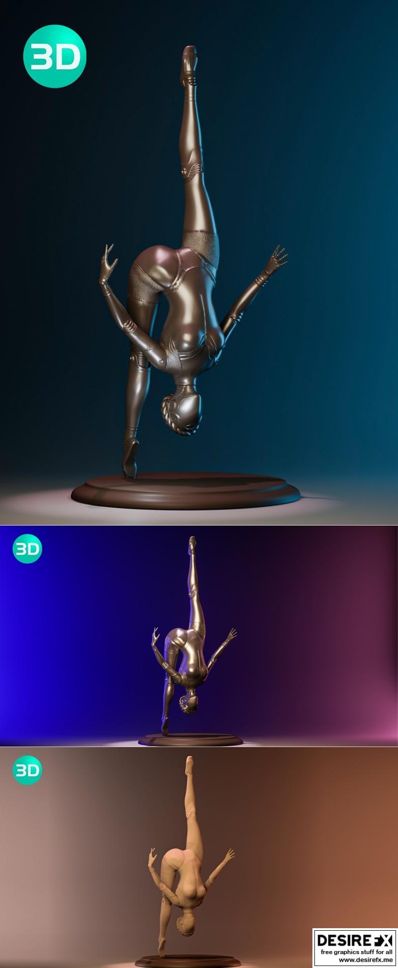 原子之心芭蕾舞女机器人3D打印模型|Ballet Dancing Female Robot – Atomic Heart – 3D Print Model STL