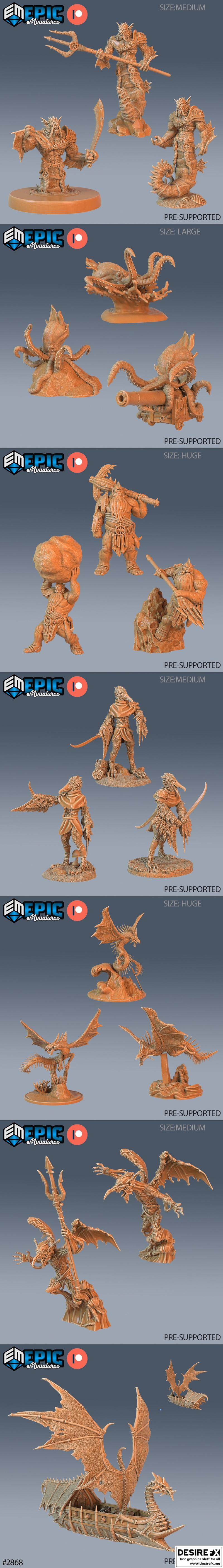 史诗迷你模型——水之旅程3D打印模型|Epic Miniatures – Aquatic Journey – 3D Print Model STL