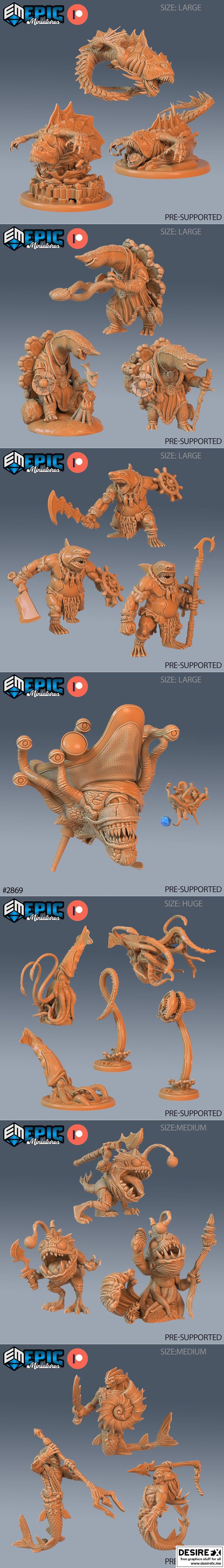 史诗迷你模型——水之旅程3D打印模型|Epic Miniatures – Aquatic Journey – 3D Print Model STL