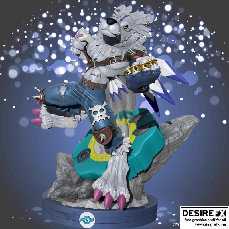 数码兽Weregarurumon 3D打印模型|Digimon Weregarurumon – 3D Print Model STL