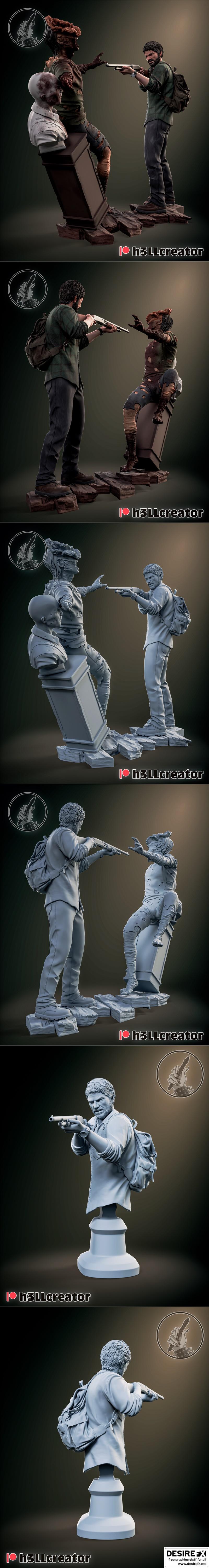 H3LL创作者——乔尔与艾莉——3D打印模型|H3LL Creator – Joel and Ellie – 3D Print Model STL