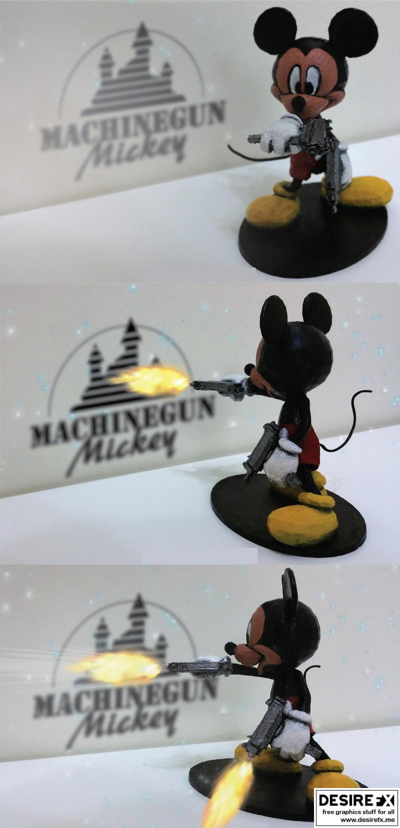 Machinegun Mickey 3D打印模型|Machinegun Mickey – 3D Print Model STL