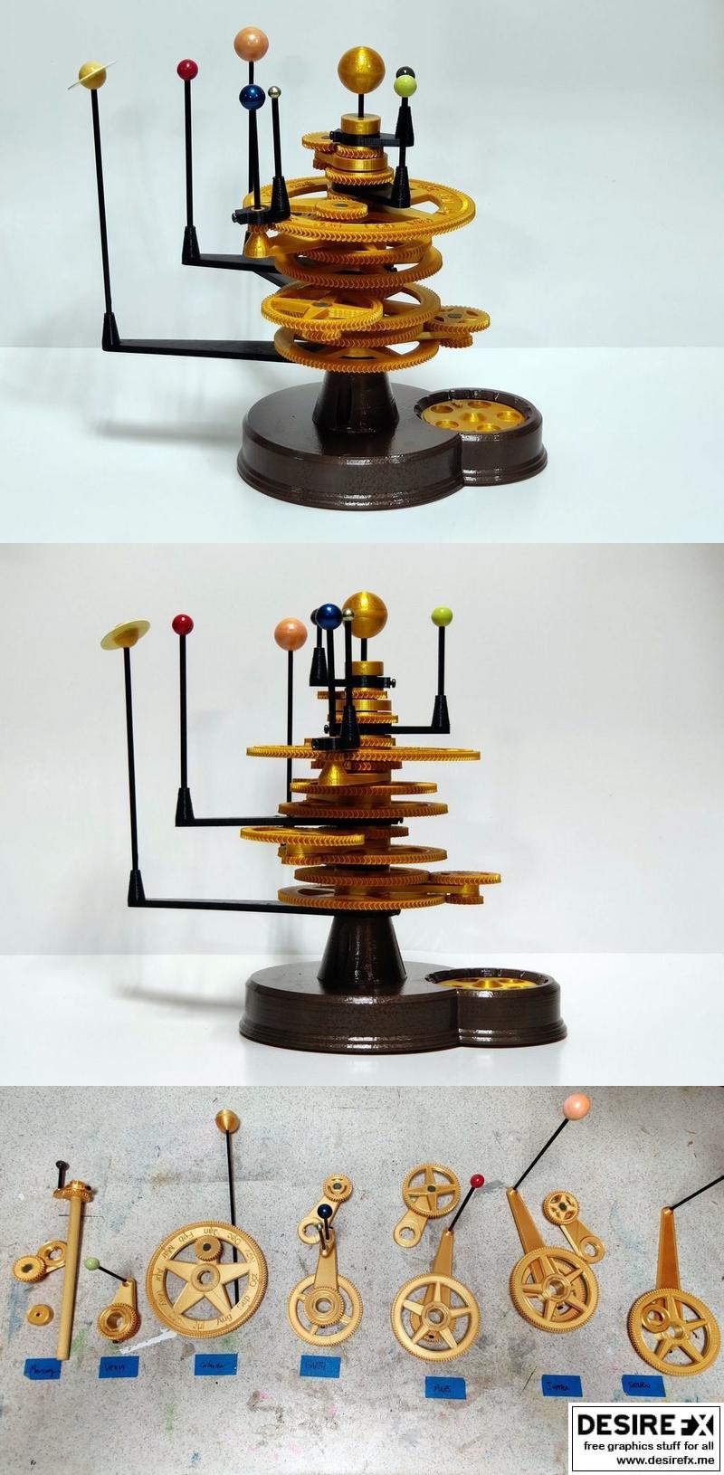 机械行星仪——3D打印模型|Mechanical Planetarium – 3D Print Model STL