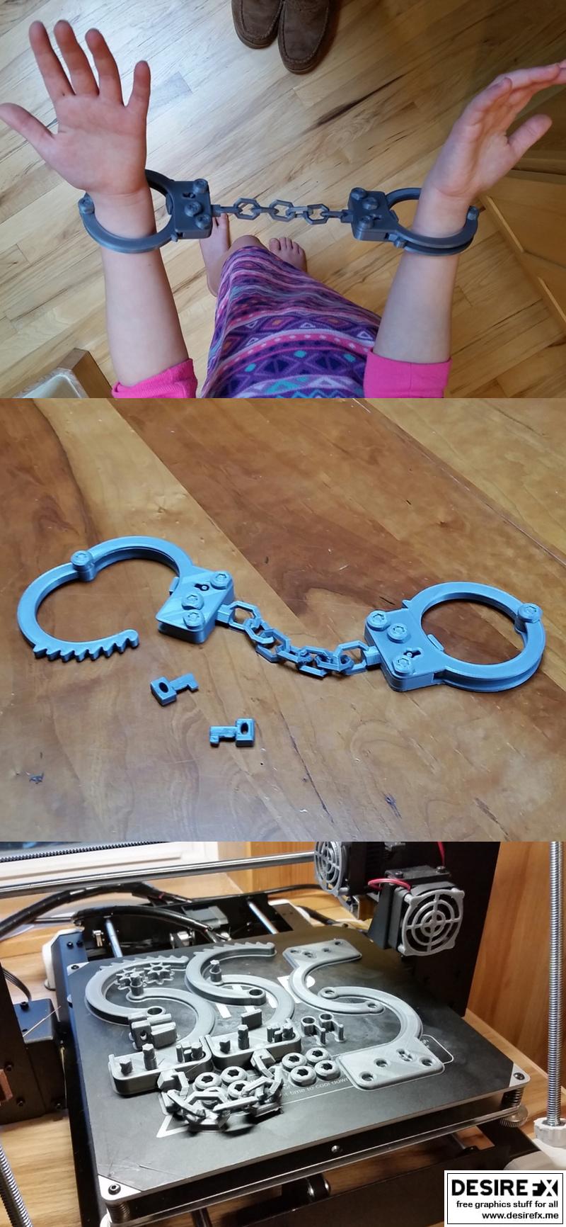 3D打印完整单人床模型|Handcuffs Complete Single Bed – 3D Print Model STL