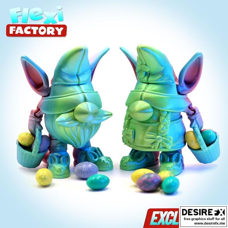灵活工厂 - 奶酪兔 - 3D打印模型|Flexi Factory – Easter Gnomes – 3D Print Model STL