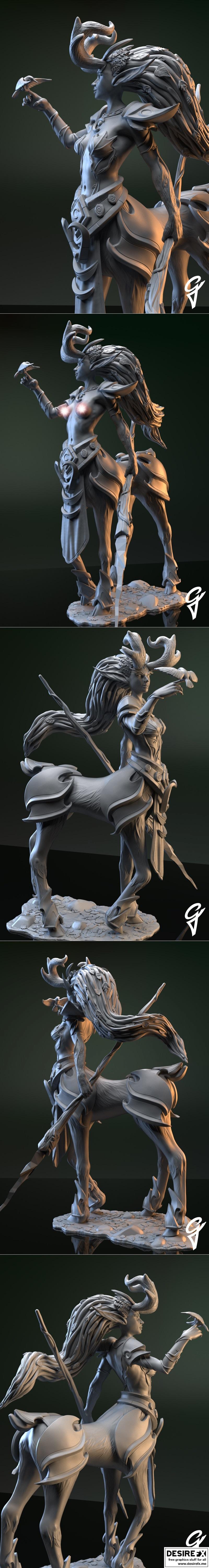 Fysi的干草精灵——Gsculpt艺术3D打印模型|Fysi the dryad – Gsculpt Art – 3D Print Model STL