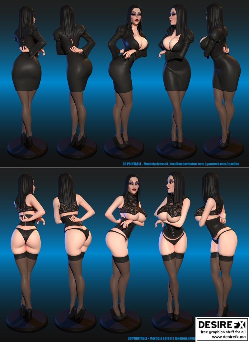 Texelion 3D打印模型：Morticia人偶全身塑像|Morticia full figure – Texelion – 3D Print Model STL
