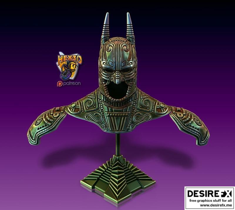Hex3D – 阿兹特克蝙蝠侠 V1 3D打印模型|Hex3D – Aztec Batman V1 – 3D Print Model STL