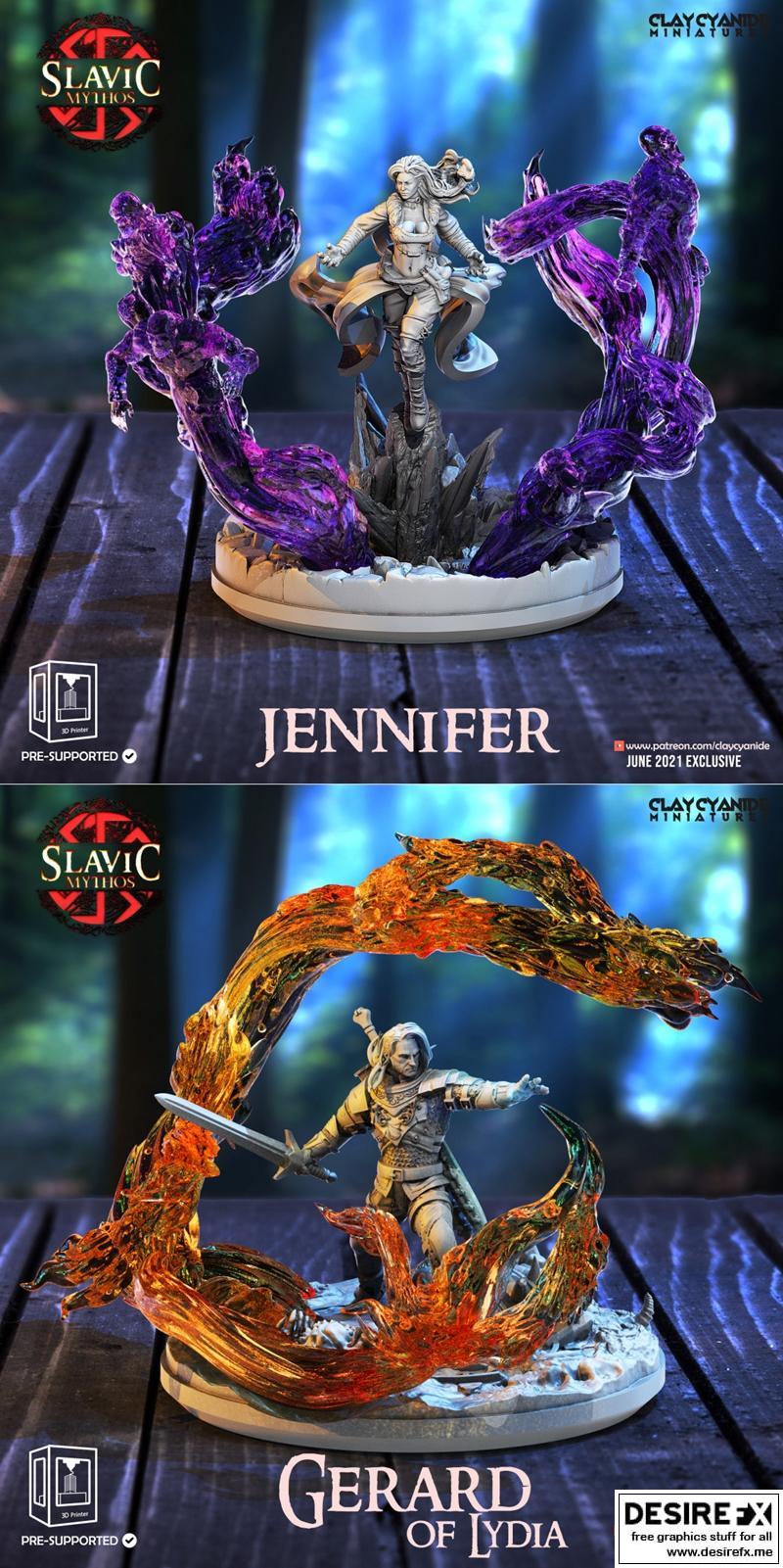 陶土氰化物迷你模型——詹妮弗与杰拉德|Clay Cyanide Miniatures – Jennifer and Gerard – 3D Print Model STL