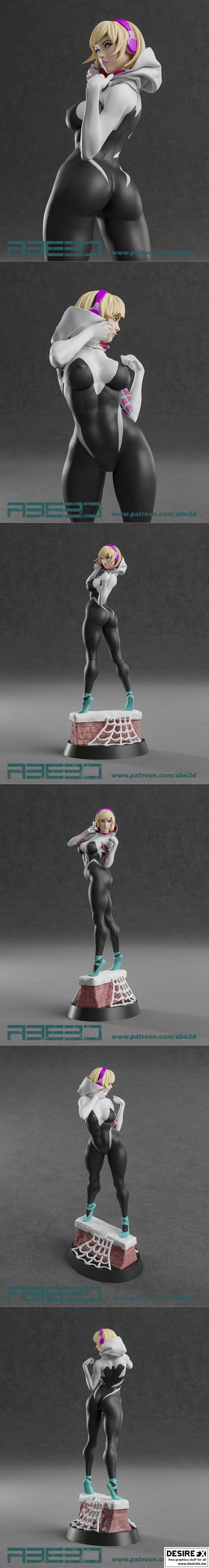 Abe3D - 蜘蛛女侠 - 3D打印模型|Abe3D – Spider Gwen – 3D Print Model STL