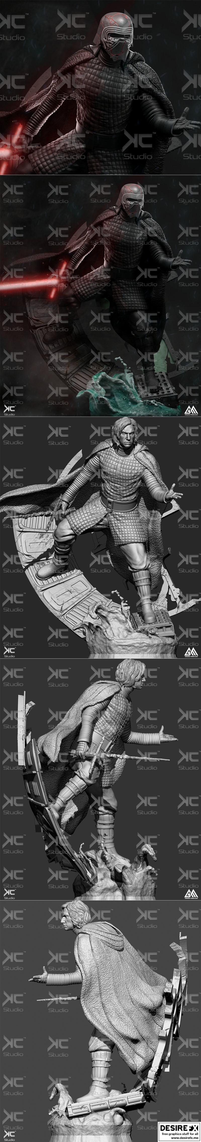 Kylo Ren星战粉丝艺术3D打印模型|Kylo Ren – Star Wars Fan Art – Kc studio – 3D Print Model STL