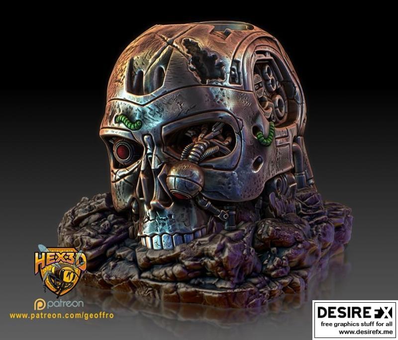 Hex3D - 头骨种植碗套装4 - 3D打印模型|Hex3D – Skull Planter Bowl Pack 4 – 3D Print Model STL