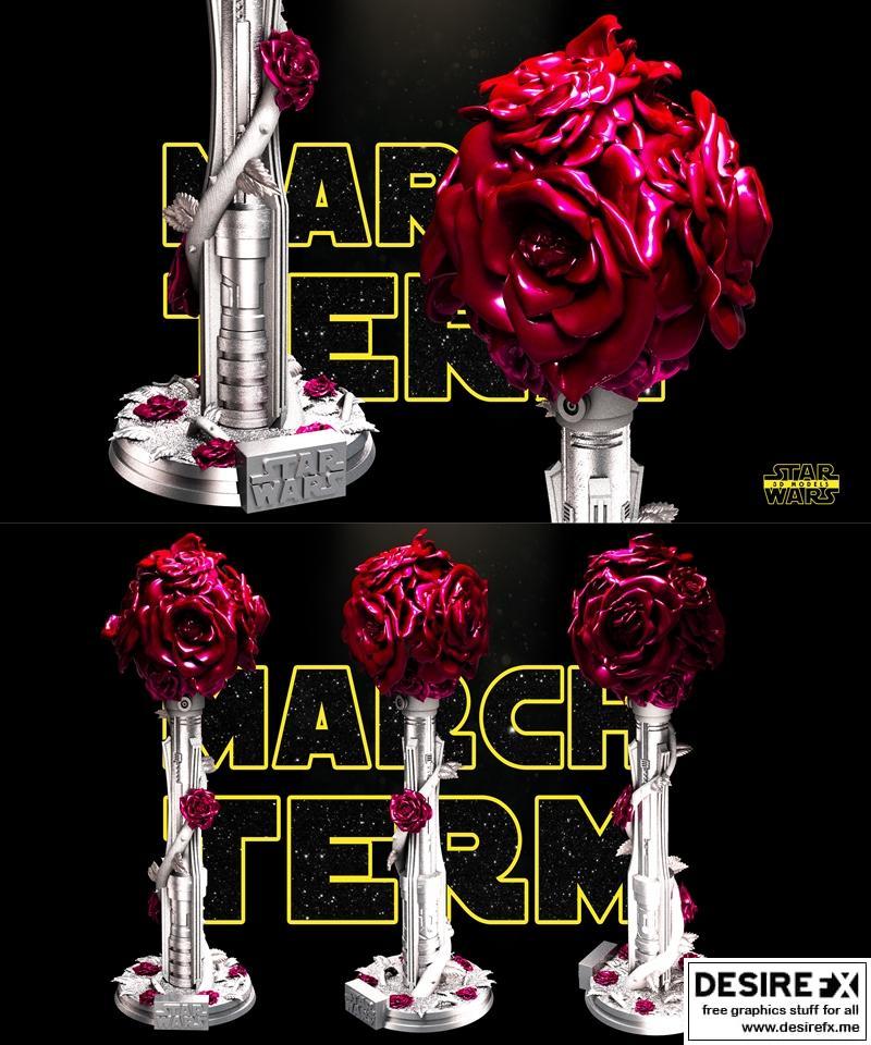 星战灯剑花瓶 3D打印模型|Star Wars – Lightsaber Vase Sculpture – 3D Print Model STL