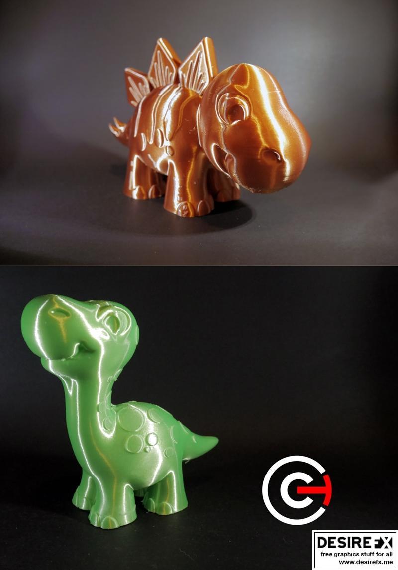 宝宝石塔与宝宝梁龙——3D打印模型|Baby Stego and Baby Bronty – 3D Print Model STL