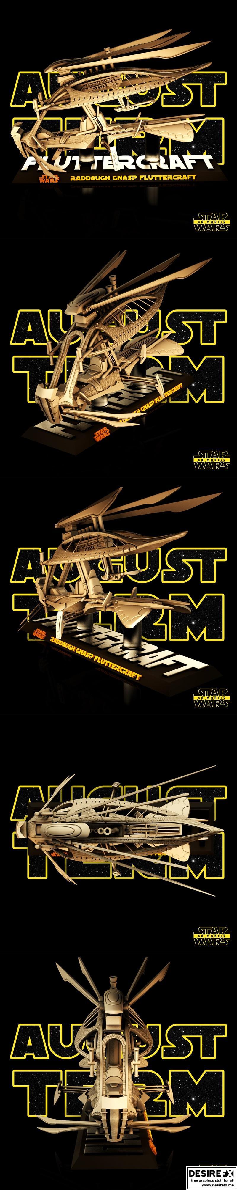 星球大战 芒克卡 Raddaugh Gnasp 蜂鸟飞行器 3D打印模型|Star Wars – Chewbacca Raddaugh Gnasp Fluttercraft Sculpture – 3D Print Model STL